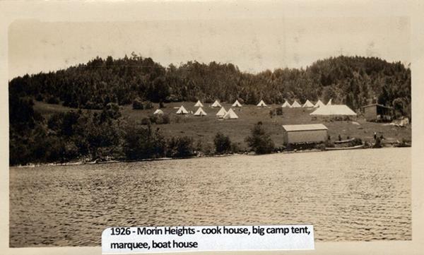 1926 photo of camp on lake