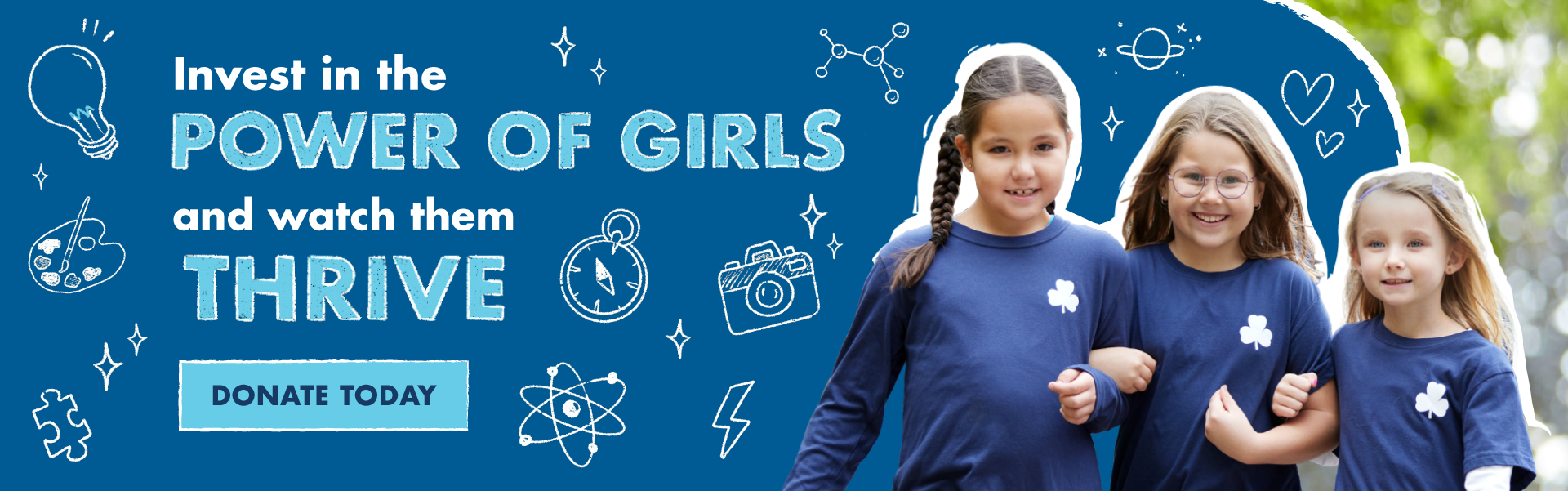 Three girls hand in hand