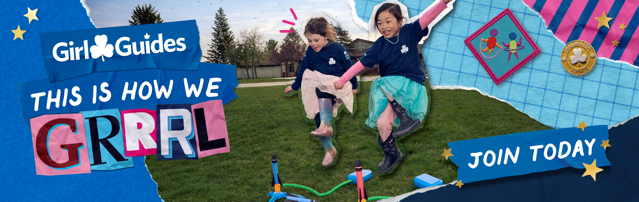 Two girls jumping holding hands